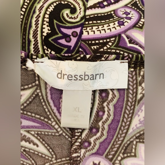 Woman’s Dressbarn Blouse XL Purple Paisley Embroidered Made in USA - Picture 5 of 11